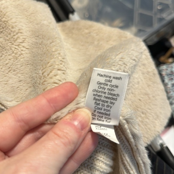 Cream Knit Cardigan Sweater Draped Open Front Cozy Comfy Womens - Picture 6 of 8